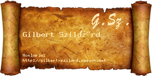 Gilbert Szilárd névjegykártya